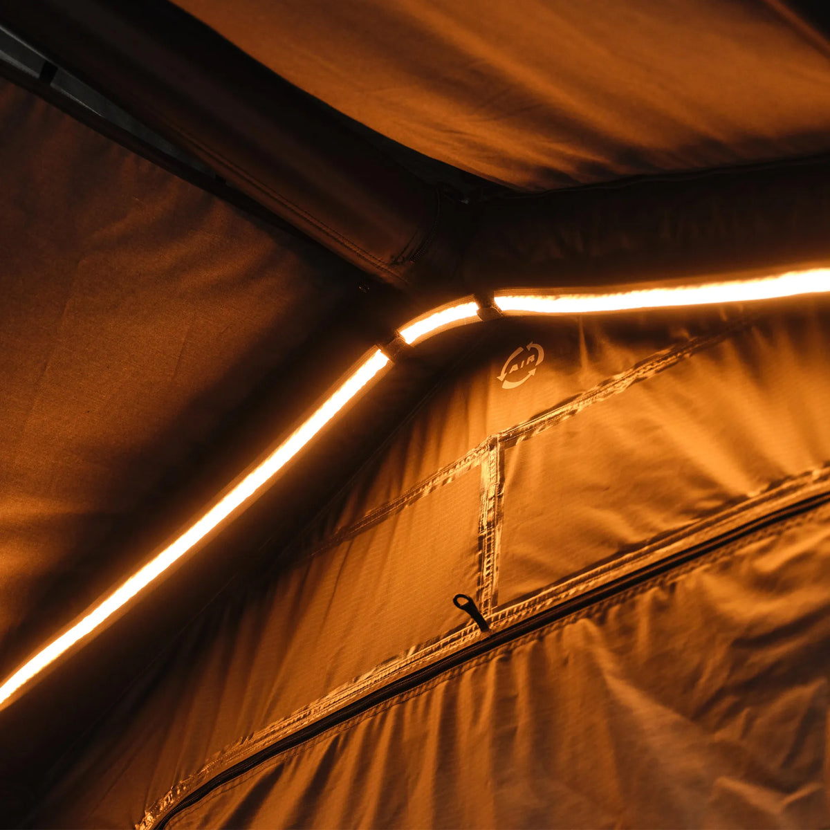 Spacious interior of Air Cruiser roof tent featuring a 20cm thick inflatable mattress
