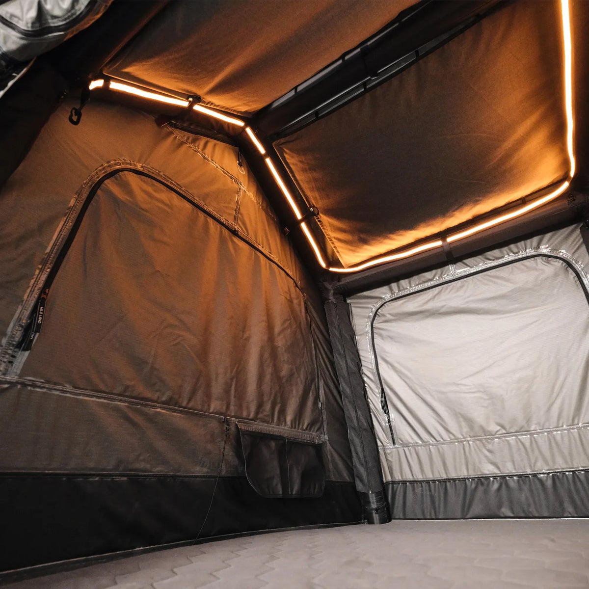 Spacious interior of Air Cruiser roof tent featuring a 20cm thick inflatable mattress