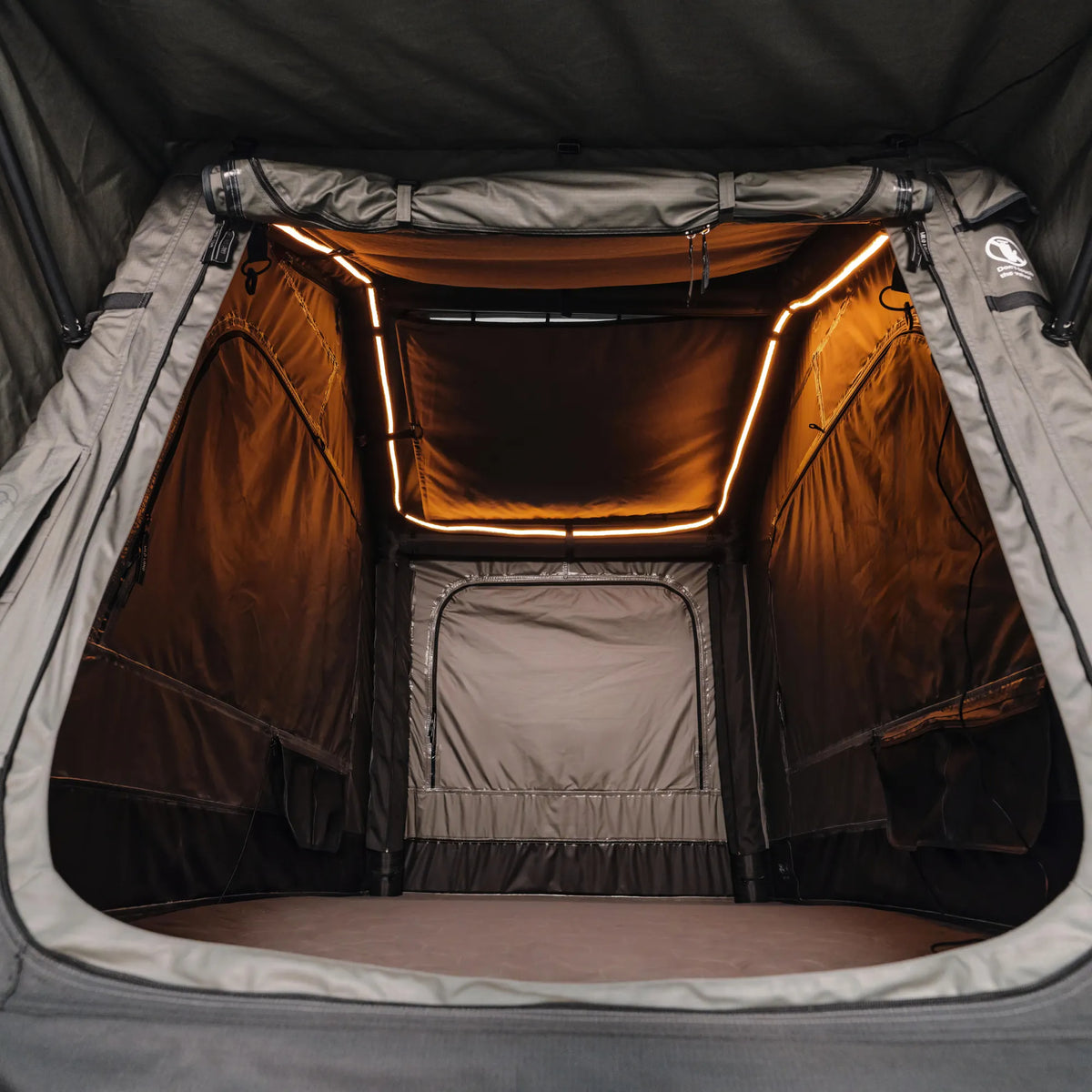 Spacious interior of Air Cruiser roof tent featuring a 20cm thick inflatable mattress
