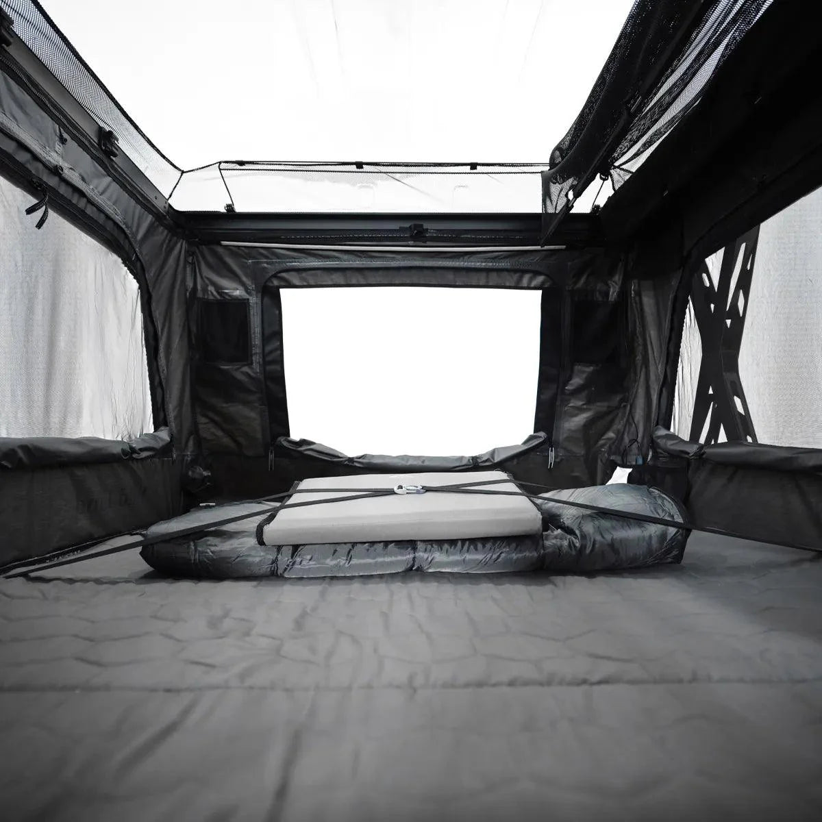 Wild Land Skyera - Black Automatic Hard Shell Roof Top Tent Fully Deployed