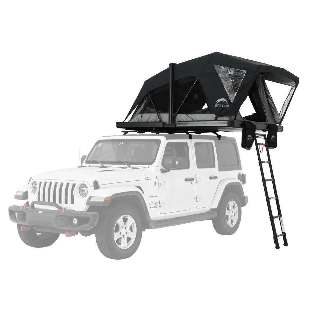 Spacious OrthFrame Max rooftop tent deployed showing all-in-one campsite design